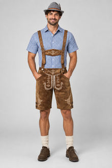 Herren Trachten-Set  Lederhose, Hemd & Hut