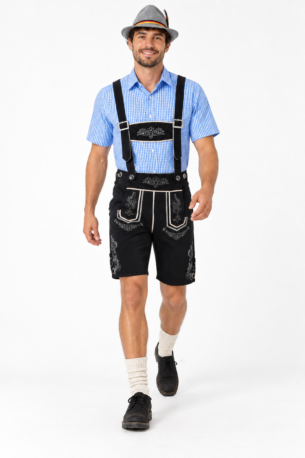 Herren Trachten-Set  Lederhose, Hemd & Hut