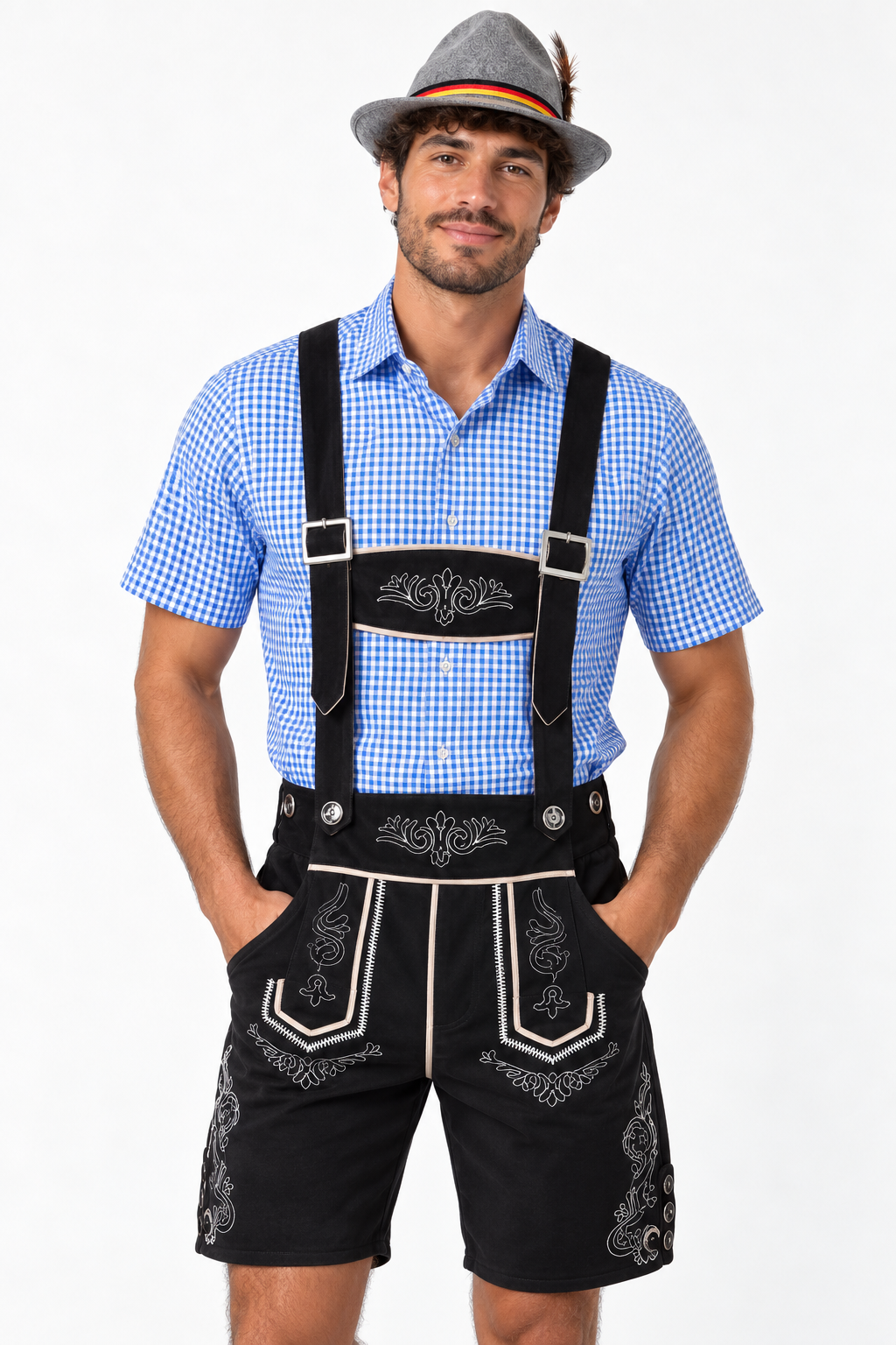 Herren Trachten-Set  Lederhose, Hemd & Hut