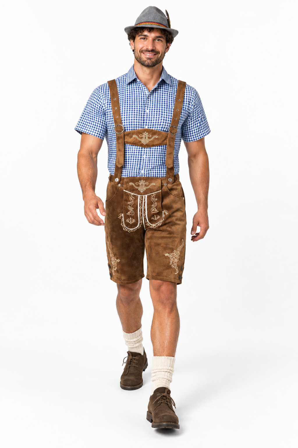 Herren Trachten-Set  Lederhose, Hemd & Hut