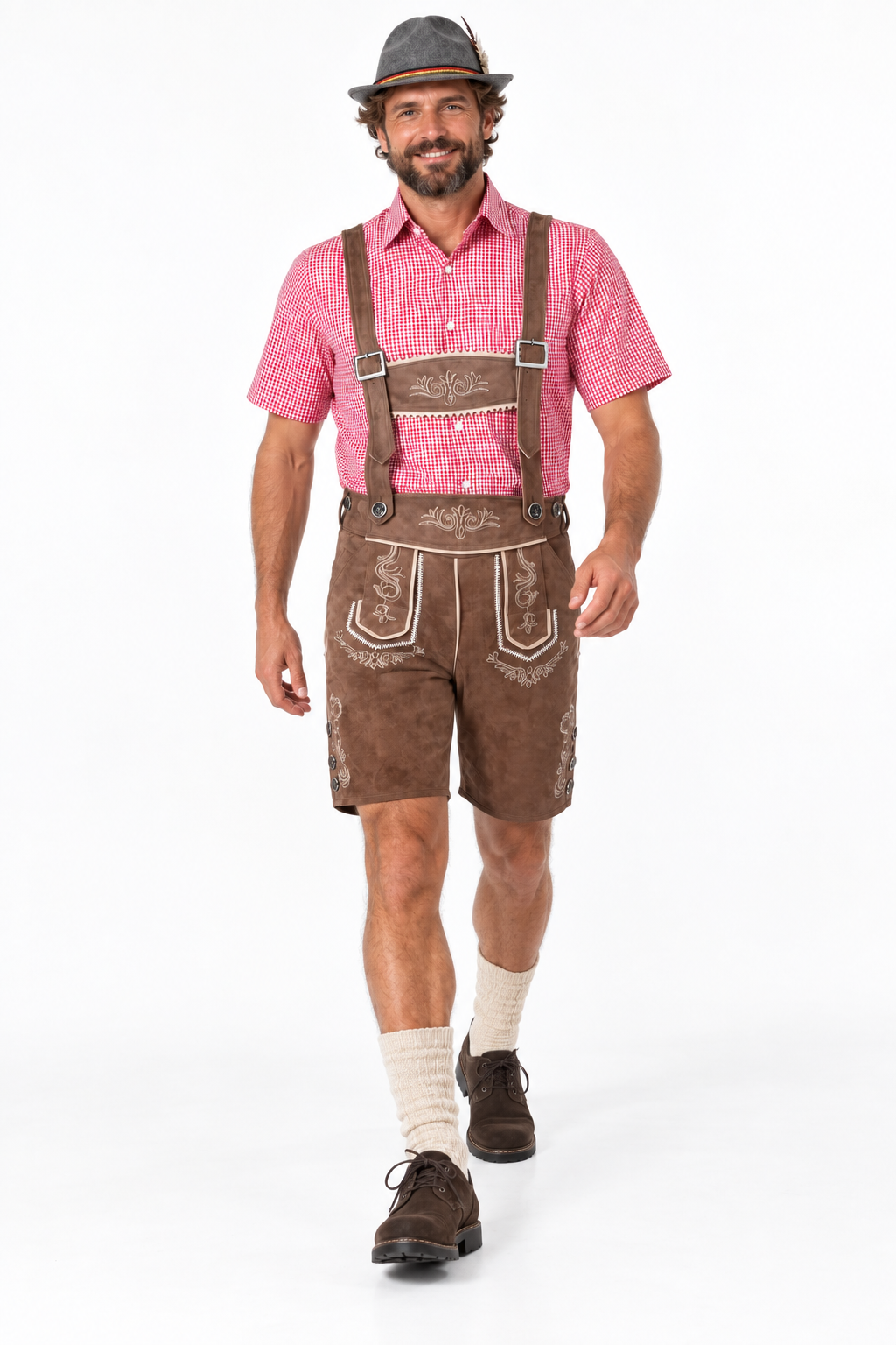 Herren Trachten-Set  Lederhose, Hemd & Hut